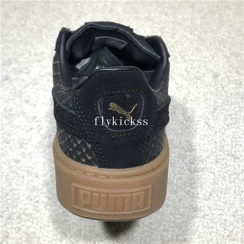 Puma Fenty Rihanna Suede Platform Black Fish Scales